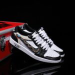 [Custom Black and White - Python Pattern] Air Jordan Low - Top Skateboarding Shoes Unisex - Image 2