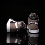 [Custom Khaki Color - Backwards Swoosh Cowhide Leather] Air Jordan High - Top Skateboarding Shoes Unisex - Image 3
