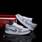 [Custom Silver - White Full Diamond] Air Jordan Low - Top Skateboarding Shoes Unisex - Image 2