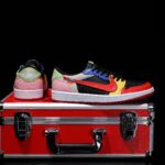 [Custom Rainbow Patchwork - Python Pattern] Air Jordan Low - Top Skateboarding Shoes Unisex - Image 9