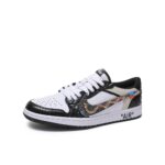 [Custom Black and White - Python Pattern] Air Jordan Low - Top Skateboarding Shoes Unisex - Image 8