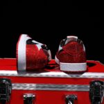 [Custom Red and White - Backwards Swoosh Full Diamond] Air Jordan 1 Chicago Low - Top Skateboarding Shoes Unisex - Image 4