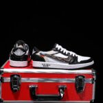 [Custom Black and White - Python Pattern] Air Jordan Low - Top Skateboarding Shoes Unisex - Image 4