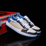 [Custom Lightning Blue - Crocodile Pattern + Python Pattern] Air Jordan Low - Top Skateboarding Shoes Unisex - Image 3
