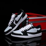 [Custom Black and White - Full Diamond] Air Jordan Low - Top Skateboarding Shoes Unisex - Image 3