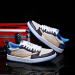[Custom Lightning Blue - Crocodile Pattern + Python Pattern] Air Jordan Low - Top Skateboarding Shoes Unisex - Image 2