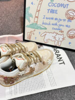 [Custom Gilded Gingerbread] Dunk Skateboarding Shoes Unisex Low-top Brown/Beige - Image 3