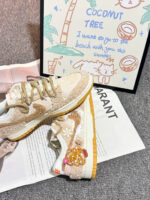 [Custom Gilded Gingerbread] Dunk Skateboarding Shoes Unisex Low-top Brown/Beige - Image 4