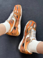 [Customized Damaged Space] Air Force 1 Low-top Shoes Unisex Black/Orange - Image 6
