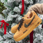 [Customized Golden Wheat Waves] Air Force 1 Low-top Shoes Unisex Sneakers Brown