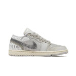 [Custom Soaring Serpent] Air Jordan Low - Top Skateboarding Shoes Unisex Gray/Silver - Image 3