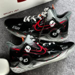 [Customized Old Retro Sickle Shadow] KD Trey 5 X Basketball Shoes Men's High-top Black/Red - Image 2
