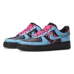 [Custom AF1 South Coast 2D Blue Pink]  Air Force 1 Skateboarding Shoes Women's Low-top Ultra Blue/Fire Orchid - Image 3
