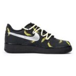 [Custom Women's banana deconstructed wind shoelaces]  Air Force 1 Skateboarding Shoes Women's Low-top Black - Image 2