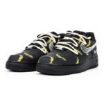 [Custom Women's banana deconstructed wind shoelaces]  Air Force 1 Skateboarding Shoes Women's Low-top Black - Image 3