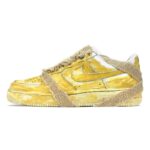 [Custom Women's tie-dyed aged yellow]  Air Force 1 Skateboarding Shoes Women's Low-top Yellow - Image 5