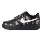 [Custom Cashew flower element]  Air Force 1 Skateboarding Shoes Women's Low-top Black - Image 2