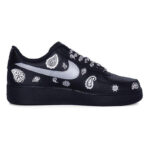 [Custom Cashew flower element]  Air Force 1 Skateboarding Shoes Women's Low-top Black - Image 7