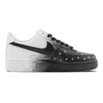 [Custom The female style of "E" features a sky full of black and white ink-wash stars]  Air Force 1 Skateboarding Shoes Women's Low-top Black/white - Image 2