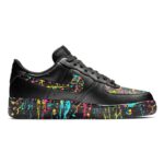 [Custom Men's artist series graffiti black]  Air Force 1 Skateboarding Shoes Men Low-top Black - Image 3