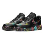 [Custom Men's artist series graffiti black]  Air Force 1 Skateboarding Shoes Men Low-top Black - Image 2