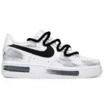 [Custom The mark of the cracked flame]  Air Force 1 Skateboard Shoes Men Low-Top White/Black - Image 2