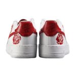 [Custom Valentine's Day spray painting roses in red and white]  Air Force 1 Skateboarding Shoes Men Low-top White/Red - Image 5