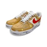 [Custom Alcohol scratch-off cards are used to age the red and yellow stars]  Air Force 1 Skateboarding Shoes Men - Image 3
