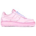 [Custom Women's pixel heart pink color]  Air Force 1 Skateboarding Shoes Women's Low-top Pink/silver - Image 2
