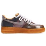 [Custom The male and female plush bears are black, brown and purple]  Air Force 1 Skateboarding Shoes Unisex Low-top Black-brown Purple - Image 2