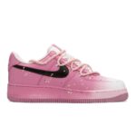[Custom The butterfly is fluttering]  Air Force 1 Skateboarding Shoes Women's Low-top Black/pink - Image 3