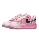 [Custom The butterfly is fluttering]  Air Force 1 Skateboarding Shoes Women's Low-top Black/pink - Image 4