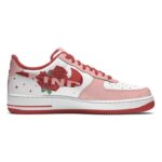 [Custom The fifth issue of men's hand-painted roses in red and blue]  Air Force 1 Skateboarding Shoes Men Low-top White/Navy/Red - Image 2