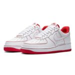 [Custom The fifth issue of men's hand-painted roses in red and blue]  Air Force 1 Skateboarding Shoes Men Low-top White/Navy/Red - Image 6