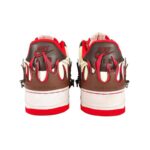 [Custom Flame brownish red for both men and women]  Air Force 1 Skateboarding Shoes Unisex Low-top Brown/Red - Image 5