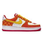 [Custom Chinese knot girl style red and yellow spray painting]  Air Force 1 Skateboarding Shoes Women's Low-top Red/Dark Beetroot/Black - Image 2