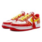 [Custom Chinese knot girl style red and yellow spray painting]  Air Force 1 Skateboarding Shoes Women's Low-top Red/Dark Beetroot/Black - Image 3