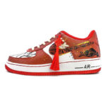 [Custom Black and red Chinese knot for women]  Air Force 1 Skateboarding Shoes Women's