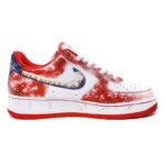 [Custom Women's Chinese-style Forbidden City red, white and blue]  Air Force 1 Skateboarding Shoes Women's Low-top Red And White - Image 2
