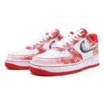 [Custom Women's Chinese-style Forbidden City red, white and blue]  Air Force 1 Skateboarding Shoes Women's Low-top Red And White - Image 3