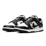 [Custom Ink plum blossoms and wax snow]  Dunk Skateboarding Shoes Women's Low-top White/black - Image 3