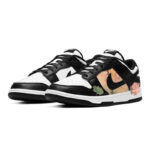 [Custom Summer lotus pond]  Dunk Skateboarding Shoes Women's Low-top White/black - Image 3