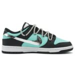 [Custom Women's diamond Tiffany]  Dunk Skateboarding Shoes Women's Low-top Black/Blue - Image 2
