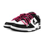 [Custom Female black coal ball solution]  Dunk Skateboarding Shoes Women's Low-top White/pink/black - Image 3