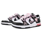 [Custom Sweet and cool black powder]  Dunk Skateboarding Shoes Women's Low-top Black/white/pink - Image 3