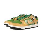 [Custom The chosen vintage green-brown]  Dunk Skateboarding Shoes Women's Low-top Brown/Green - Image 3