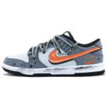 [Custom Devil Pumpkin]  Dunk Skateboarding Shoes Unisex Low-top Grey/black - Image 2