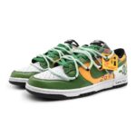 [Custom The female type is greedy for snake green]  Dunk Skateboarding Shoes Women's Low-top Yellow/White - Image 3