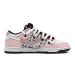 [Custom Yearning for the light Pink gift BX]  Dunk Skateboarding Shoes Women's Low-top Black/white - Image 2
