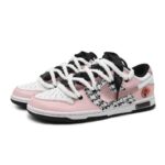 [Custom Yearning for the light Pink gift BX]  Dunk Skateboarding Shoes Women's Low-top Black/white - Image 3